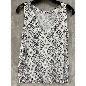 Lane Bryant‎ Swing Tank Top Women’s 10 12 Black White Ikat Print Pullover Jersey